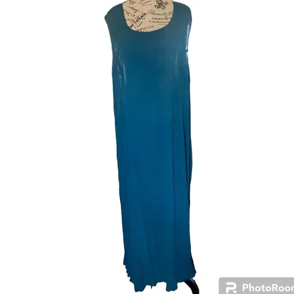 No Brand 2pc Maxi Green Tank Dress with Chiffon Multi Color Jacket Plus Size 3X - Picture 8 of 14